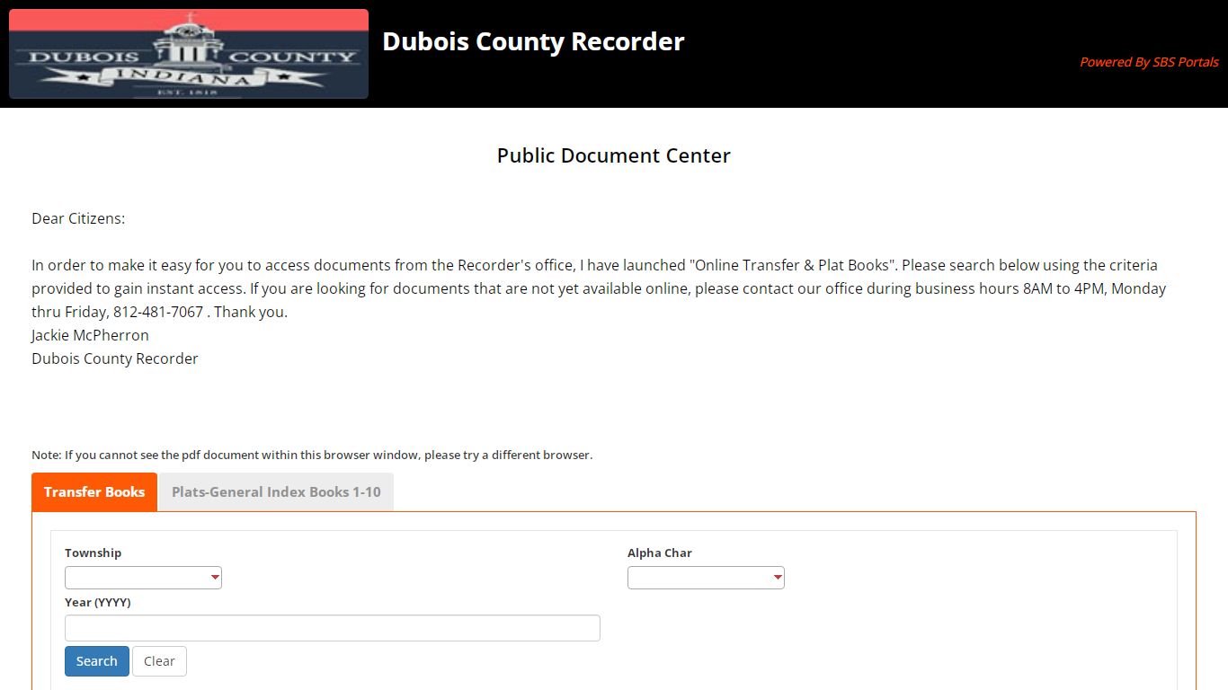 Public Document Center - SBS Portals